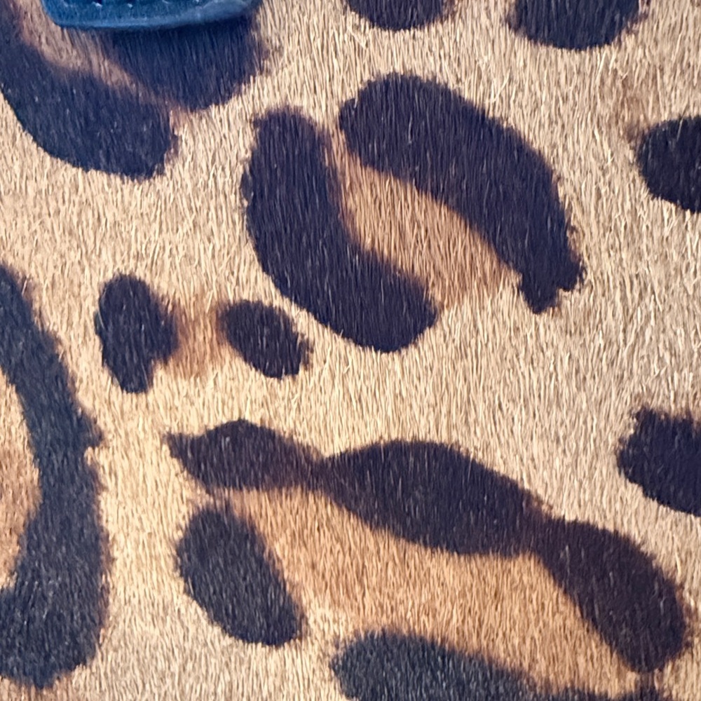 Aimee Kestenberg Hair calf Leopard Print leather Satchel with Black Accents - Picture 8 of 8